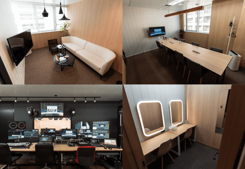 日本橋スタジオCの控室やオペレーションルームの写真