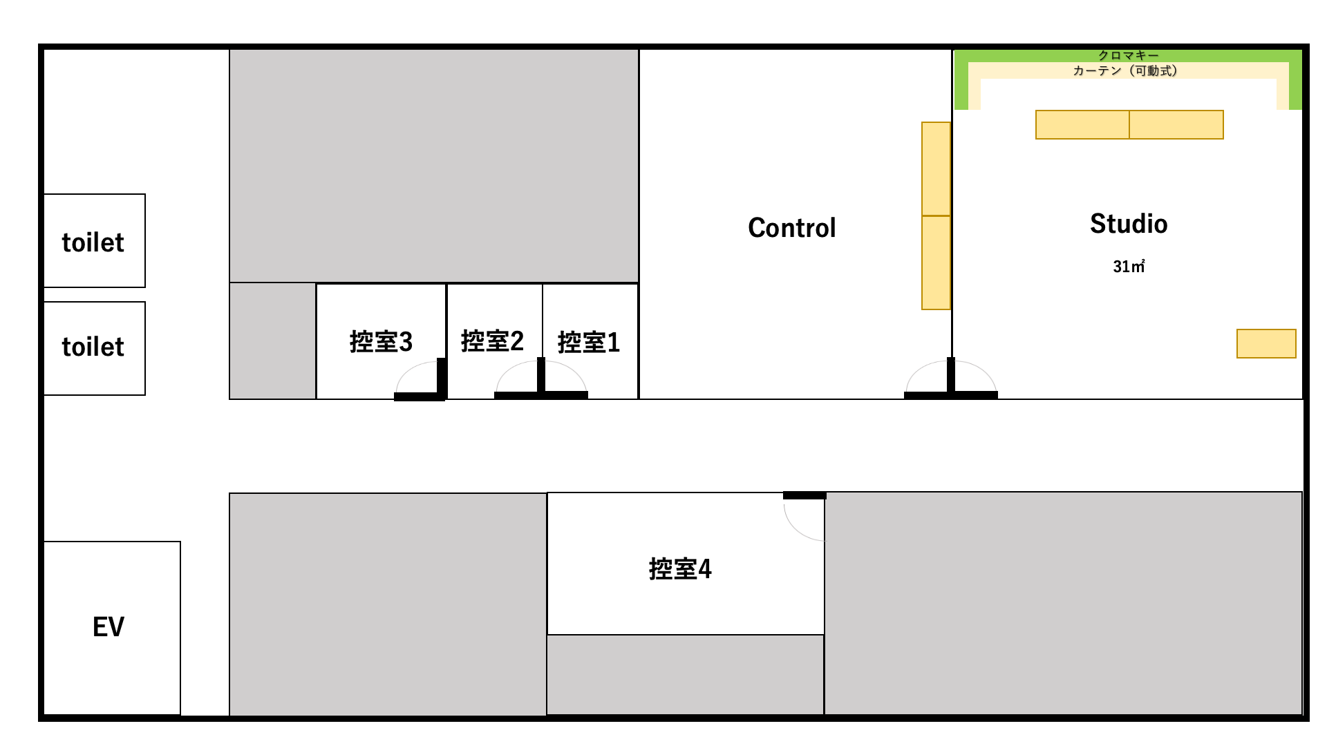 日本橋スタジオAのレイアウト図